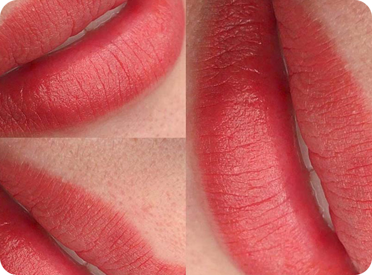 Đôi môi trở nên tươi tắn, căng mịn, hồng nhuận, không lộ vân môi.